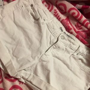 Gap white jean shorts